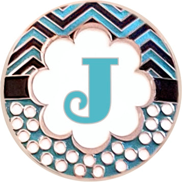 Smart Charms Enamel Badge Reel, letter j, set of 3, black, blue, pink, scrubs society