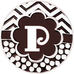 Smart Charms Enamel Badge Reel, letter p, set of 3, pink, black, blue, scrubs society