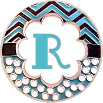 Smart Charms Enamel Badge Reel, letter r, set of 3, pink, blue, black, scrubs society